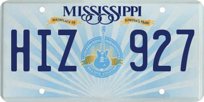 MS license plate HIZ927