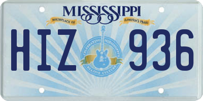 MS license plate HIZ936