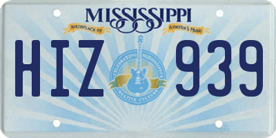 MS license plate HIZ939