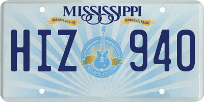 MS license plate HIZ940