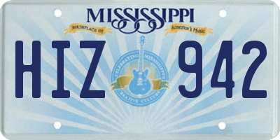 MS license plate HIZ942