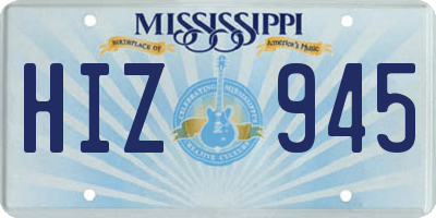 MS license plate HIZ945