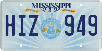 MS license plate HIZ949