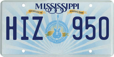MS license plate HIZ950