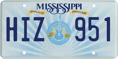MS license plate HIZ951