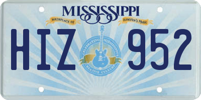 MS license plate HIZ952