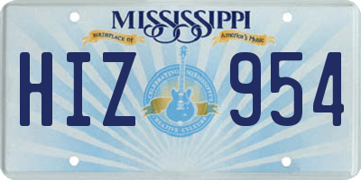 MS license plate HIZ954