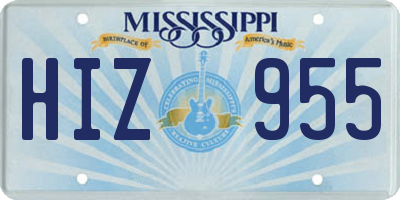 MS license plate HIZ955