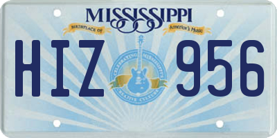 MS license plate HIZ956
