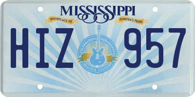 MS license plate HIZ957