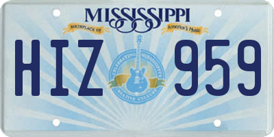 MS license plate HIZ959