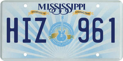 MS license plate HIZ961