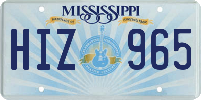 MS license plate HIZ965