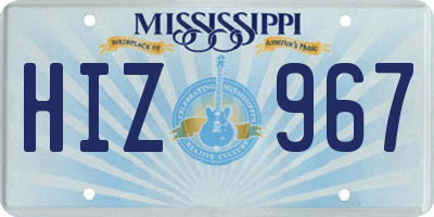 MS license plate HIZ967