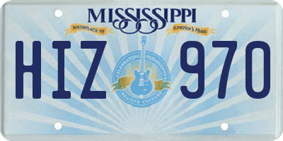 MS license plate HIZ970