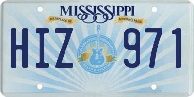 MS license plate HIZ971