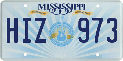 MS license plate HIZ973