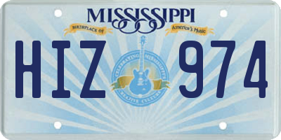 MS license plate HIZ974