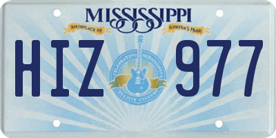 MS license plate HIZ977