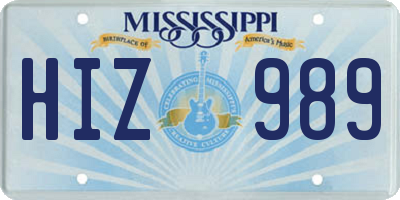 MS license plate HIZ989