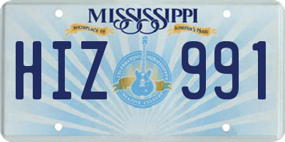 MS license plate HIZ991