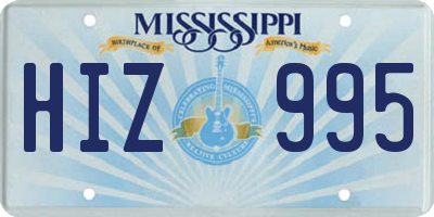 MS license plate HIZ995
