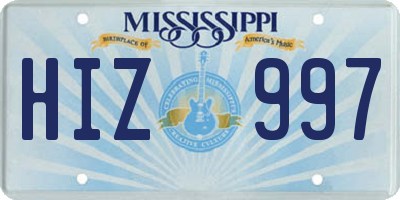 MS license plate HIZ997