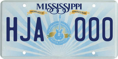MS license plate HJA000
