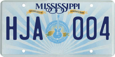 MS license plate HJA004