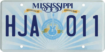 MS license plate HJA011