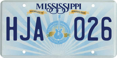 MS license plate HJA026