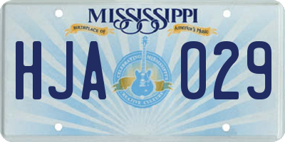 MS license plate HJA029