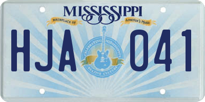 MS license plate HJA041