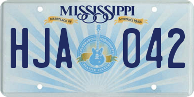 MS license plate HJA042