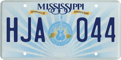 MS license plate HJA044