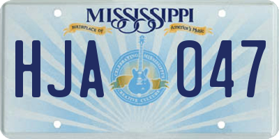 MS license plate HJA047