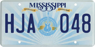 MS license plate HJA048