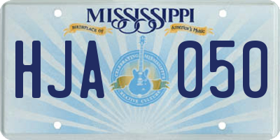 MS license plate HJA050