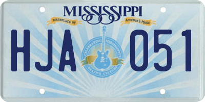 MS license plate HJA051