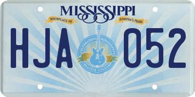 MS license plate HJA052