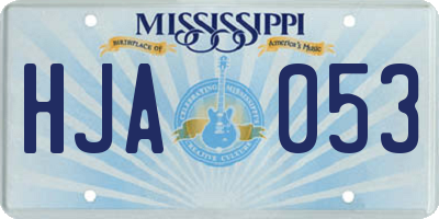 MS license plate HJA053