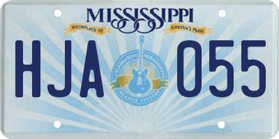 MS license plate HJA055
