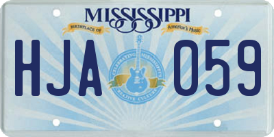 MS license plate HJA059