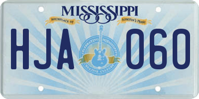 MS license plate HJA060