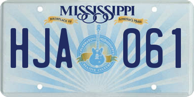 MS license plate HJA061