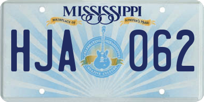 MS license plate HJA062