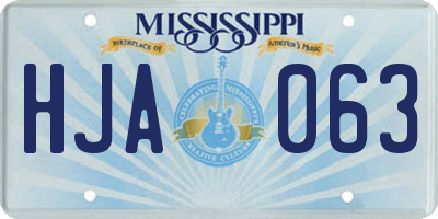 MS license plate HJA063