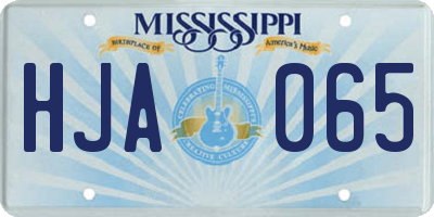 MS license plate HJA065