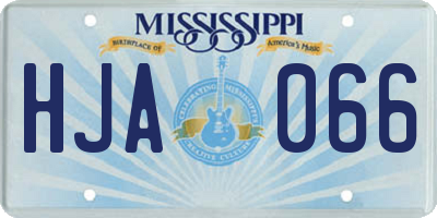 MS license plate HJA066