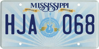 MS license plate HJA068